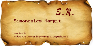 Simoncsics Margit névjegykártya