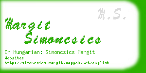 margit simoncsics business card